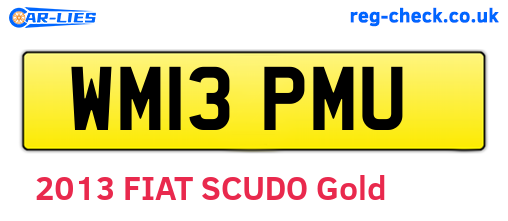 WM13PMU are the vehicle registration plates.