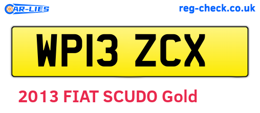WP13ZCX are the vehicle registration plates.