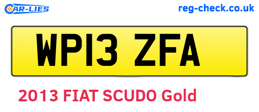 WP13ZFA are the vehicle registration plates.