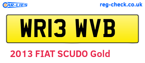 WR13WVB are the vehicle registration plates.