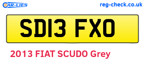 SD13FXO are the vehicle registration plates.