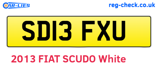 SD13FXU are the vehicle registration plates.