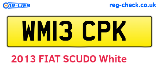 WM13CPK are the vehicle registration plates.