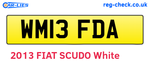 WM13FDA are the vehicle registration plates.