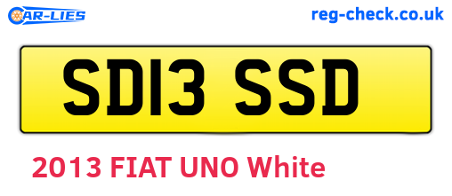 SD13SSD are the vehicle registration plates.