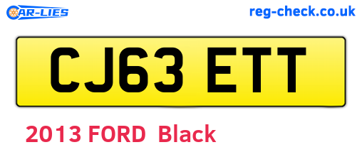 CJ63ETT are the vehicle registration plates.