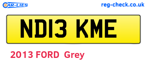 ND13KME are the vehicle registration plates.