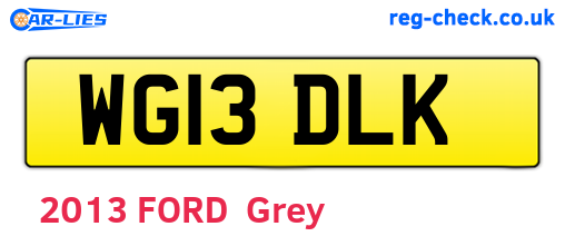 WG13DLK are the vehicle registration plates.
