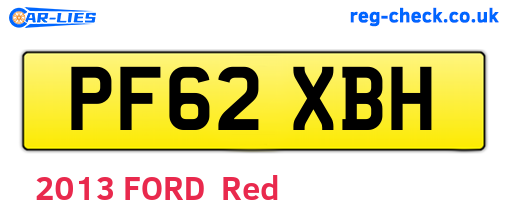 PF62XBH are the vehicle registration plates.