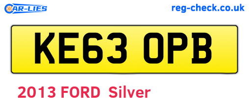 KE63OPB are the vehicle registration plates.