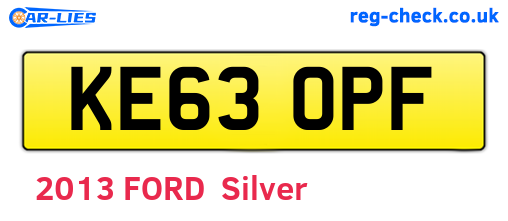 KE63OPF are the vehicle registration plates.