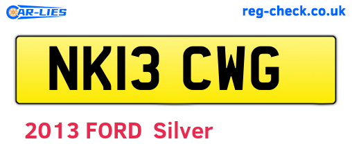 NK13CWG are the vehicle registration plates.