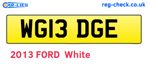 WG13DGE are the vehicle registration plates.