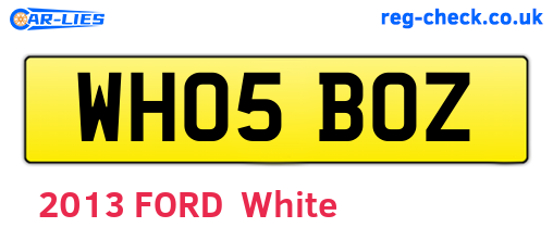 WH05BOZ are the vehicle registration plates.