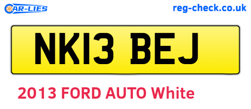 NK13BEJ are the vehicle registration plates.