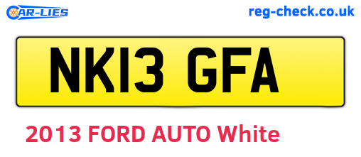 NK13GFA are the vehicle registration plates.