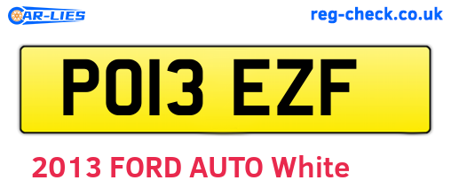 PO13EZF are the vehicle registration plates.