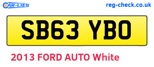 SB63YBO are the vehicle registration plates.