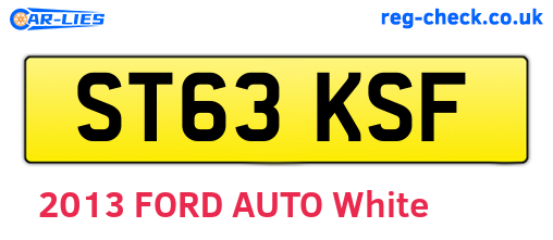 ST63KSF are the vehicle registration plates.
