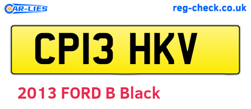 CP13HKV are the vehicle registration plates.