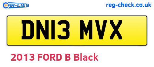 DN13MVX are the vehicle registration plates.