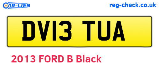 DV13TUA are the vehicle registration plates.