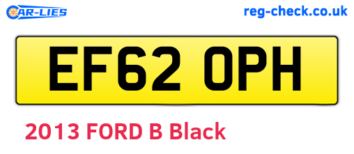 EF62OPH are the vehicle registration plates.