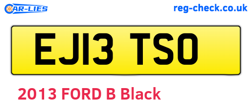 EJ13TSO are the vehicle registration plates.