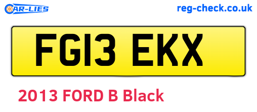 FG13EKX are the vehicle registration plates.
