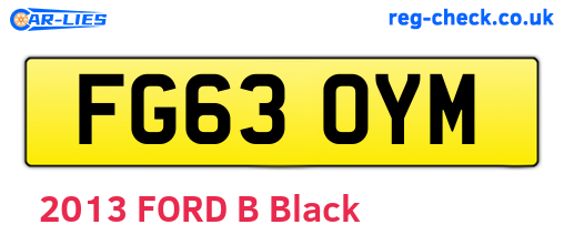 FG63OYM are the vehicle registration plates.