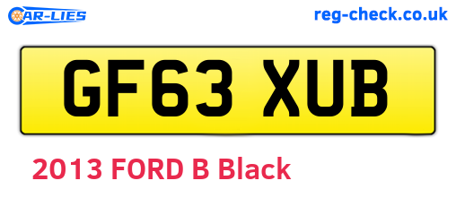 GF63XUB are the vehicle registration plates.