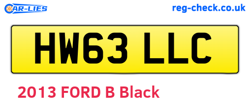 HW63LLC are the vehicle registration plates.