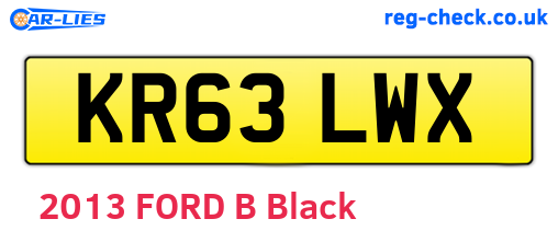 KR63LWX are the vehicle registration plates.