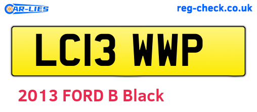 LC13WWP are the vehicle registration plates.