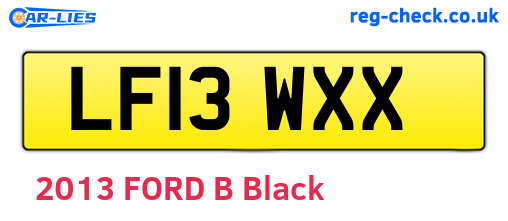 LF13WXX are the vehicle registration plates.