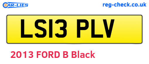 LS13PLV are the vehicle registration plates.