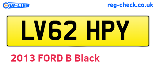 LV62HPY are the vehicle registration plates.