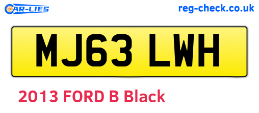 MJ63LWH are the vehicle registration plates.
