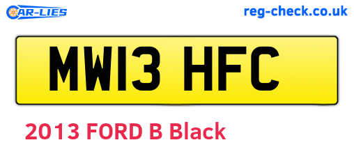 MW13HFC are the vehicle registration plates.