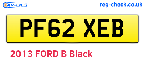 PF62XEB are the vehicle registration plates.