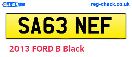 SA63NEF are the vehicle registration plates.