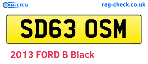 SD63OSM are the vehicle registration plates.