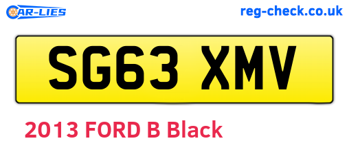 SG63XMV are the vehicle registration plates.