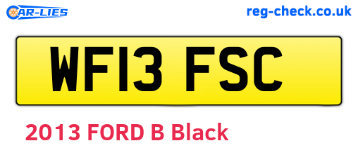 WF13FSC are the vehicle registration plates.