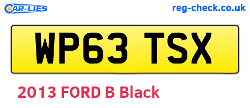 WP63TSX are the vehicle registration plates.