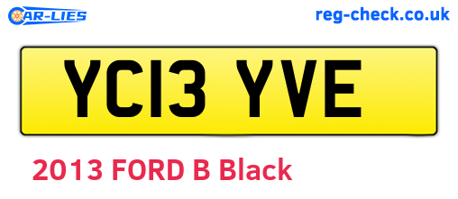 YC13YVE are the vehicle registration plates.