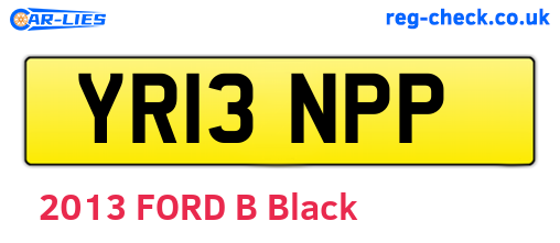 YR13NPP are the vehicle registration plates.