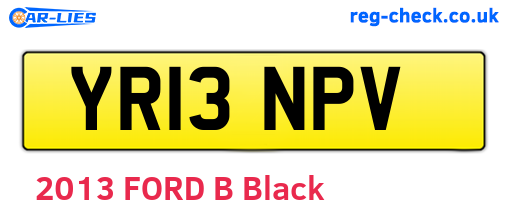 YR13NPV are the vehicle registration plates.