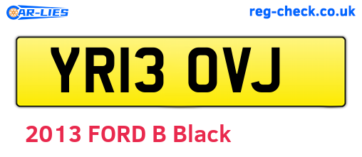 YR13OVJ are the vehicle registration plates.