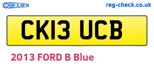 CK13UCB are the vehicle registration plates.